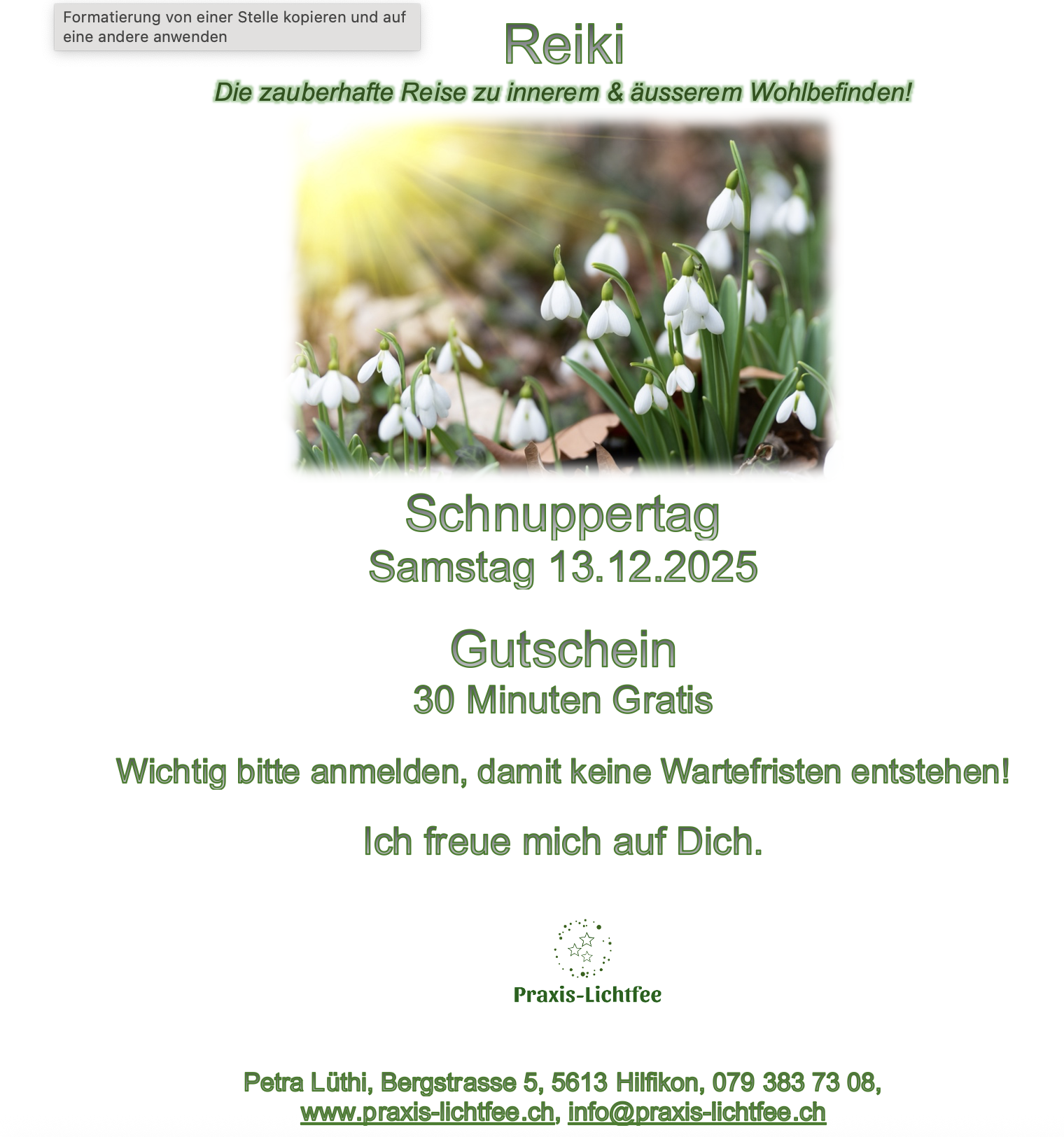 Schnuppertag 13.12.2025